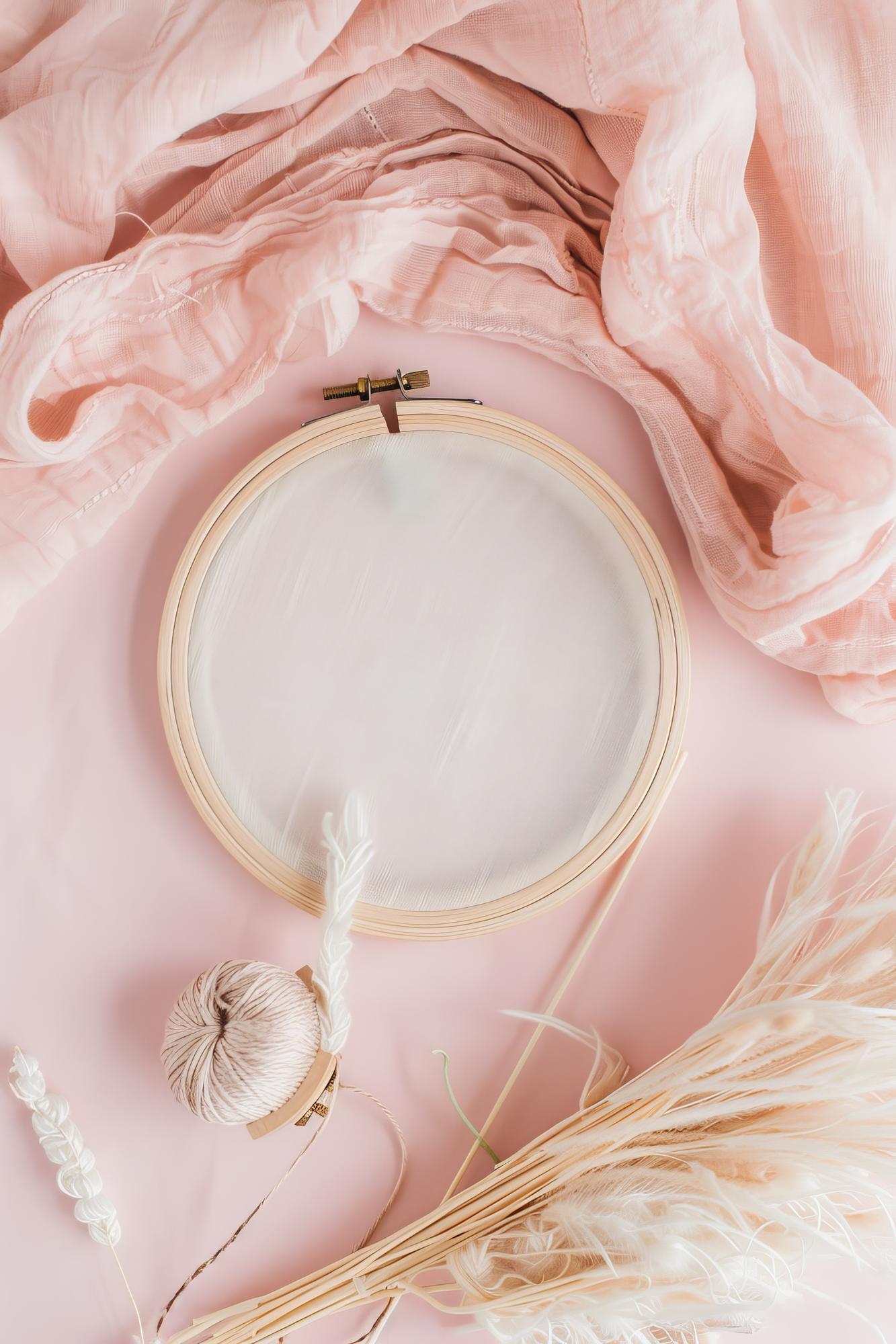 Esempio di progetto corso: telaio con ricamo rosa